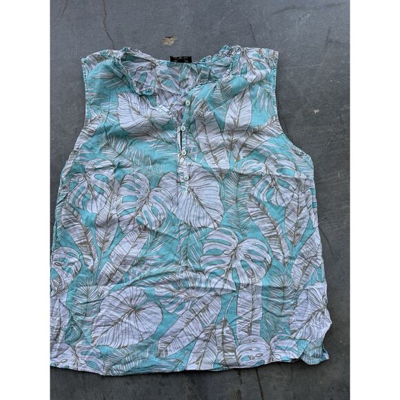 6 for $20 Talbots 100% Cotton Leaf Blouse M - Picture 4 of 5